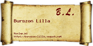 Burszon Lilla névjegykártya